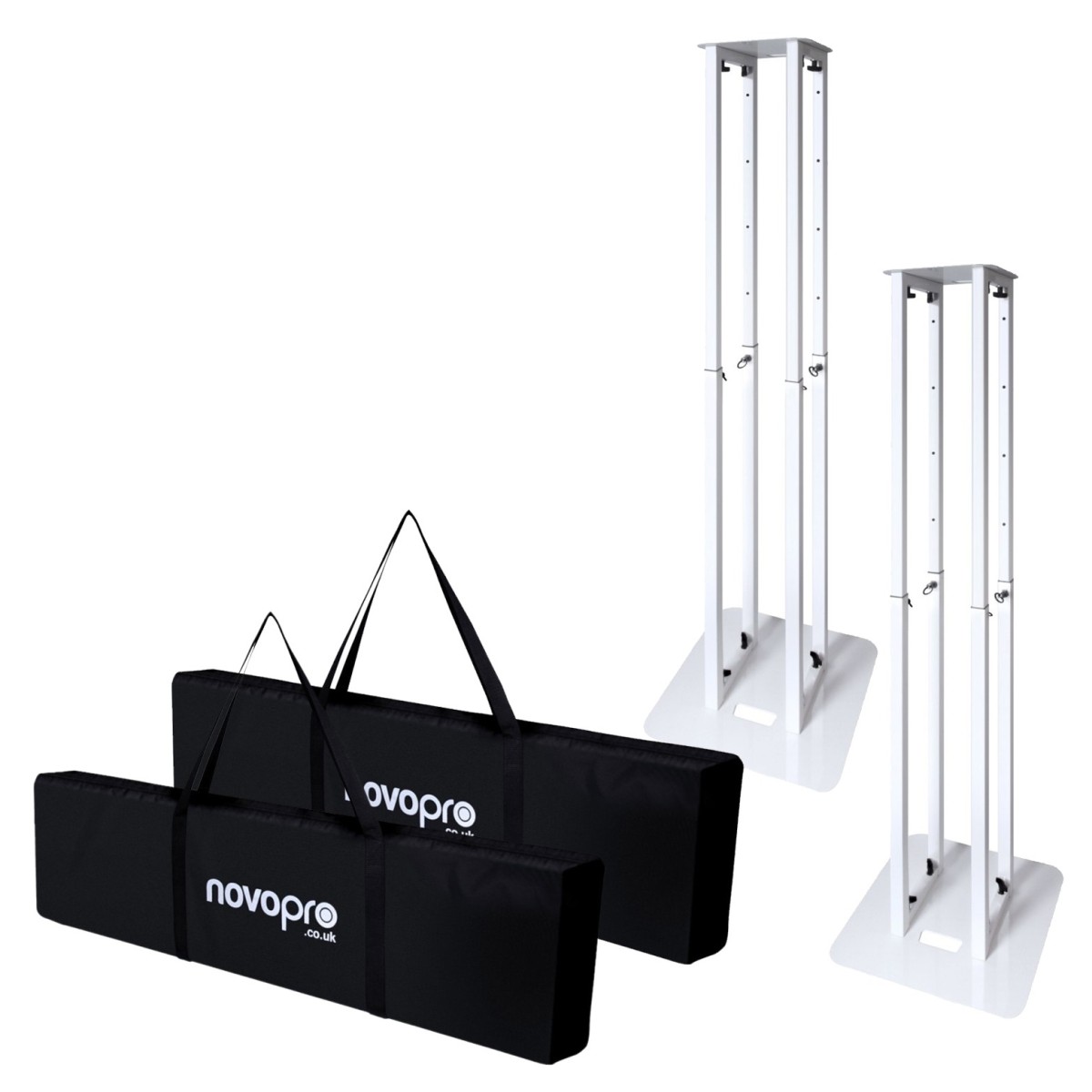 Novopro PS1XL Variable Height Podium Stand, Includes Bag and 2 Scrims (Pair)