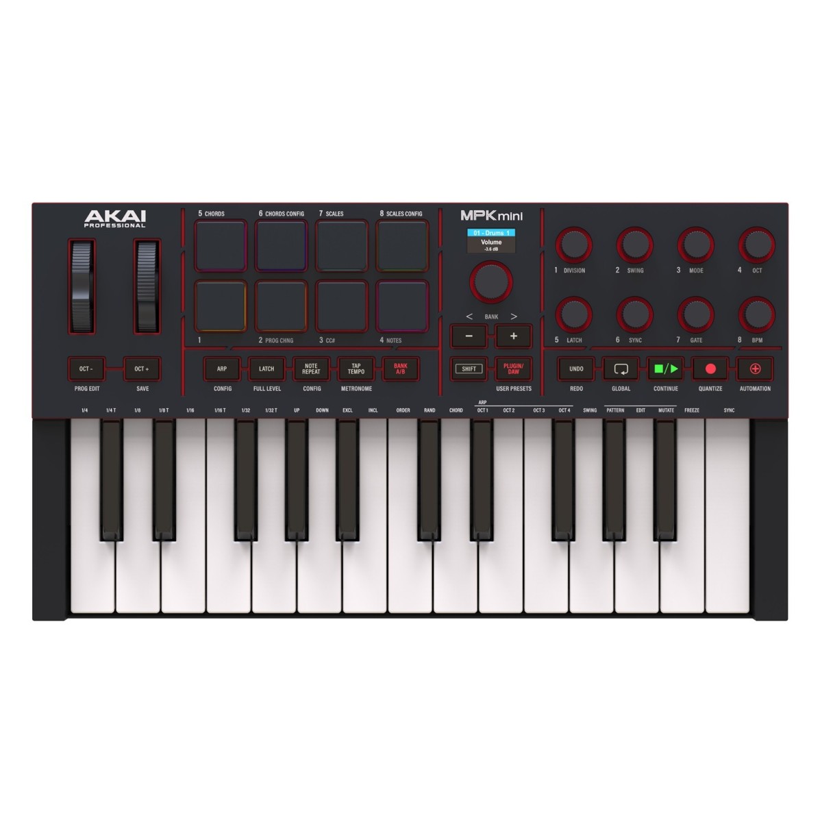 Akai Professional MPK Mini MK4 Compact MIDI Keyboard & Pad Controller, Black
