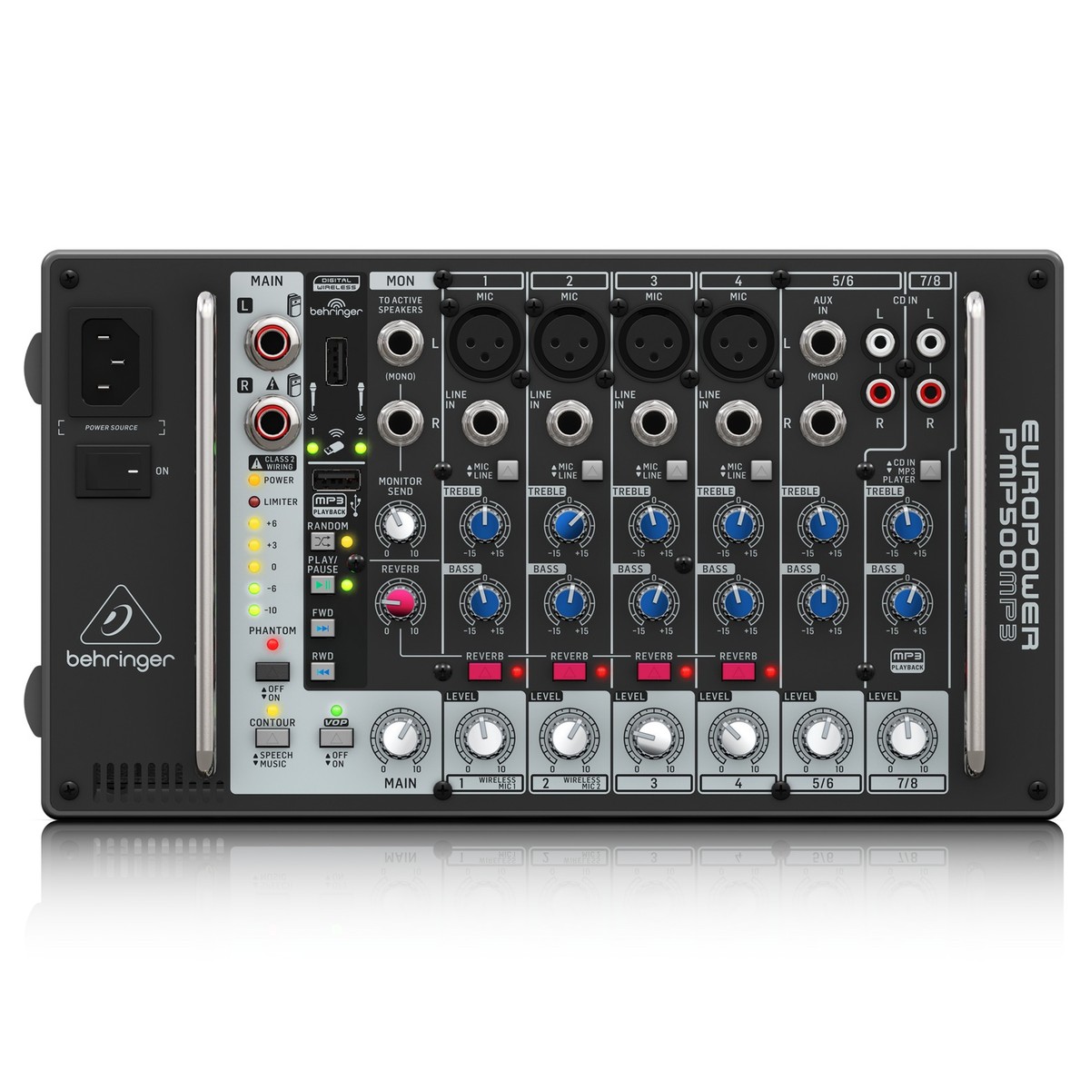 Behringer PMP500MP3 500W 8-Channel Powered Mixer