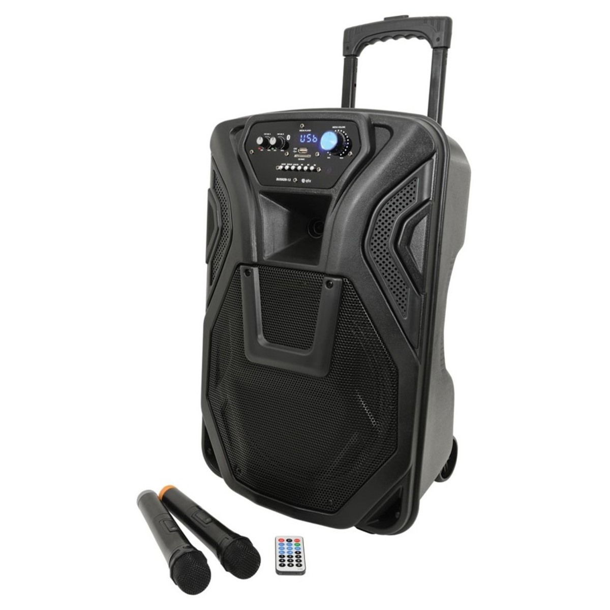 QTX Busker 12 PA with VHF Mics, Media Player & Bluetooth