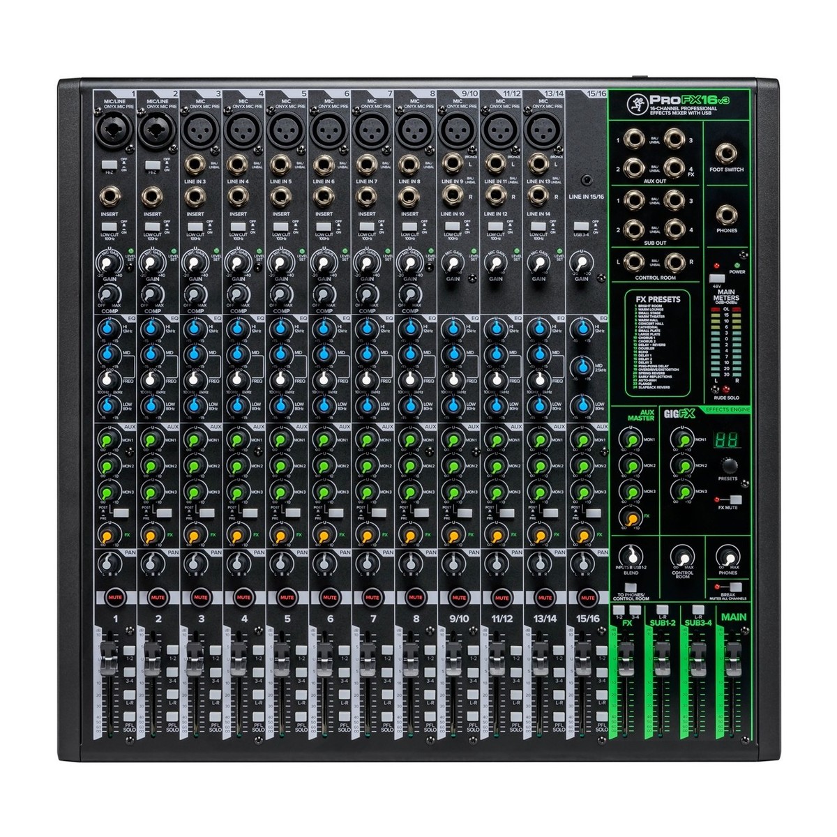 Mackie ProFX16v3 16-Channel Analog Mixer with USB