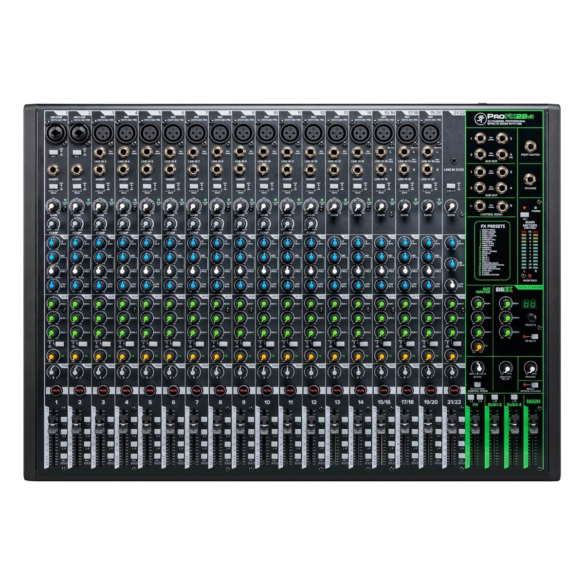 Mackie ProFX22v3 22-Channel Analog Mixer with USB
