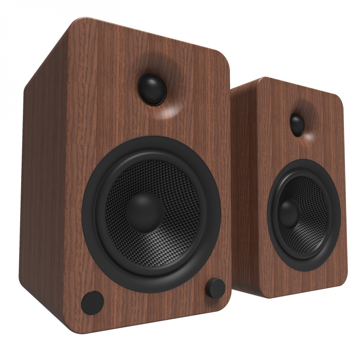 Kanto YU6 Powered Bookshelf Speakers, Walnut