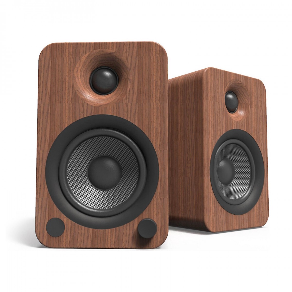 Kanto YU4 Powered Bookshelf Speakers, Walnut
