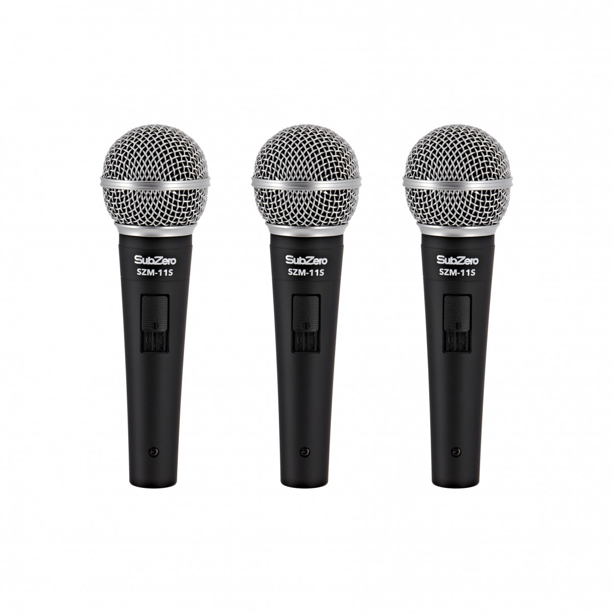 SubZero Dynamic Vocal Microphone with Switch, 3 Pack