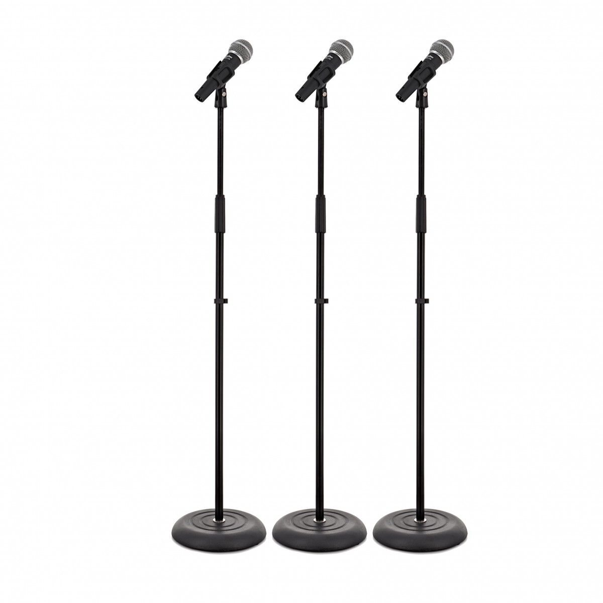 SubZero Dynamic Vocal Microphone with Switch, 3x Straight Stand Pack