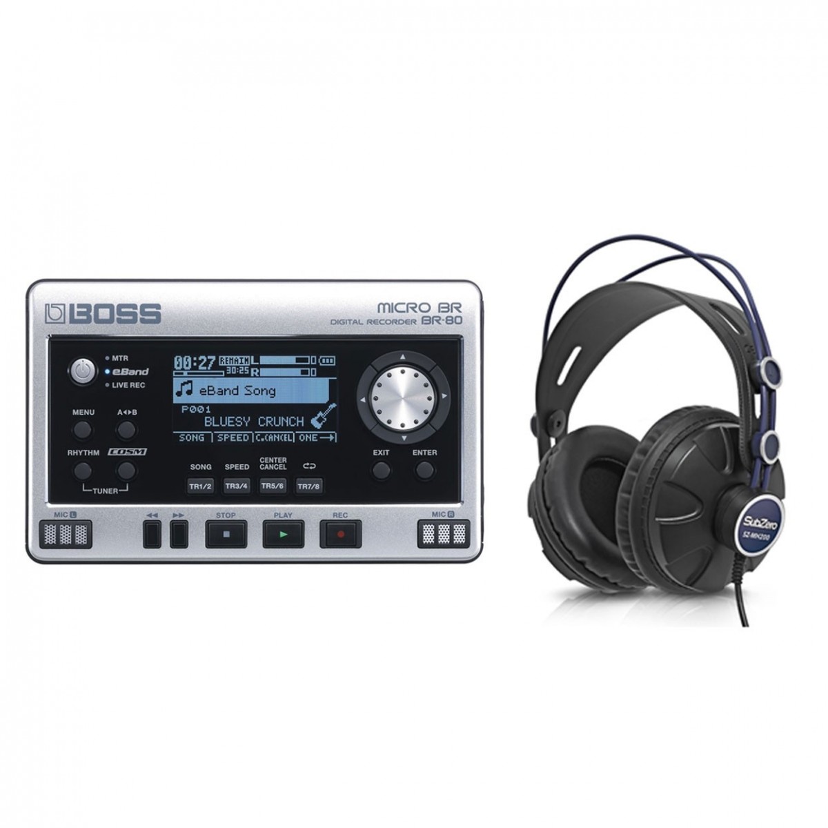 Boss Micro BR BR-80 Digital Recorder with Headphones