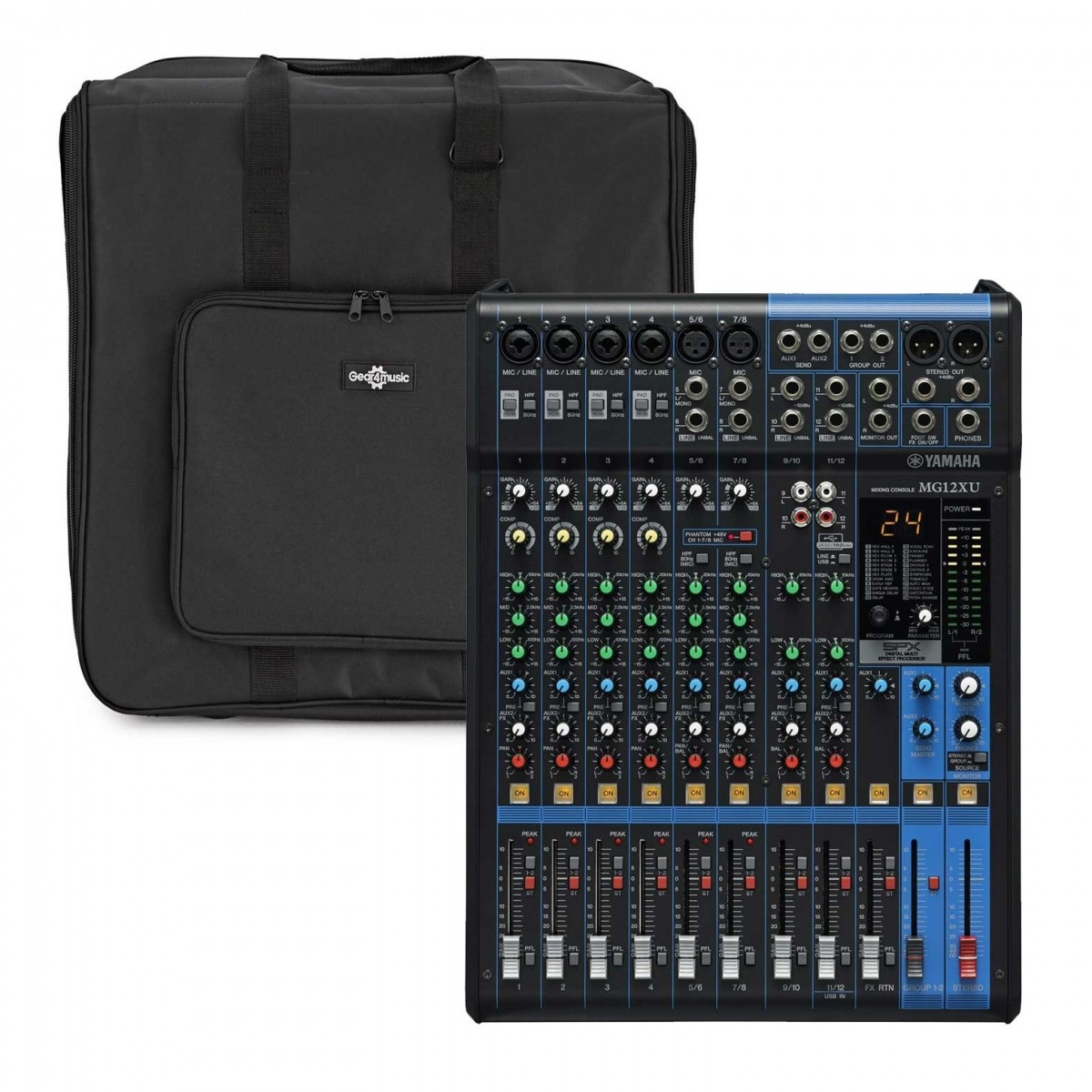 Yamaha MG12XU Analog USB Mixer with Gear4music Bag