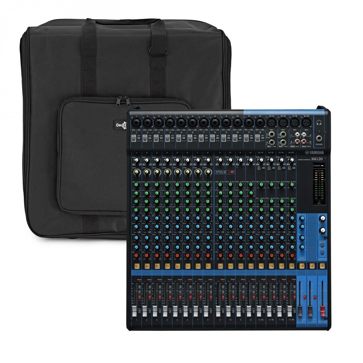 Yamaha MG20 20 Channel Analog Mixer with Gear4music Bag