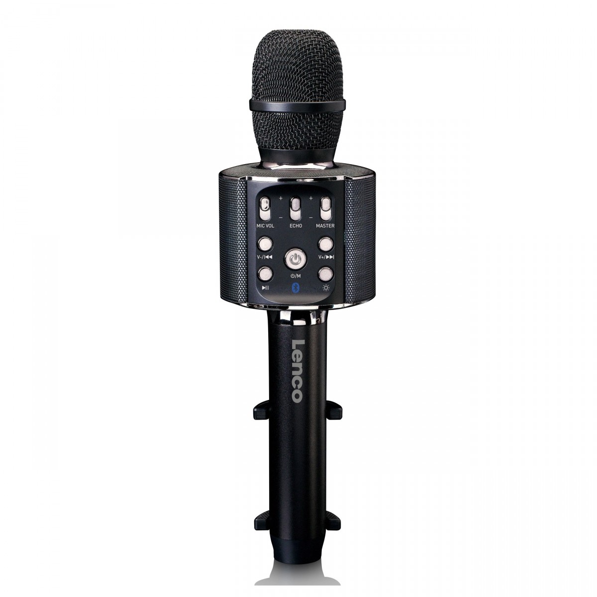 Lenco BMC-090BK Bluetooth Karaoke Microphone with Lights, Black
