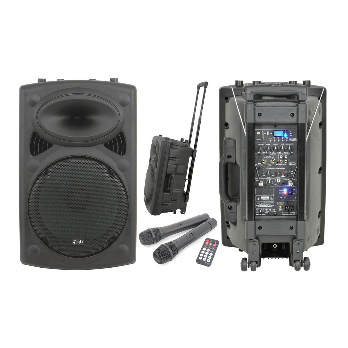 QTX Sound QR12PA Portable PA System with Wireless Mics - Nearly New