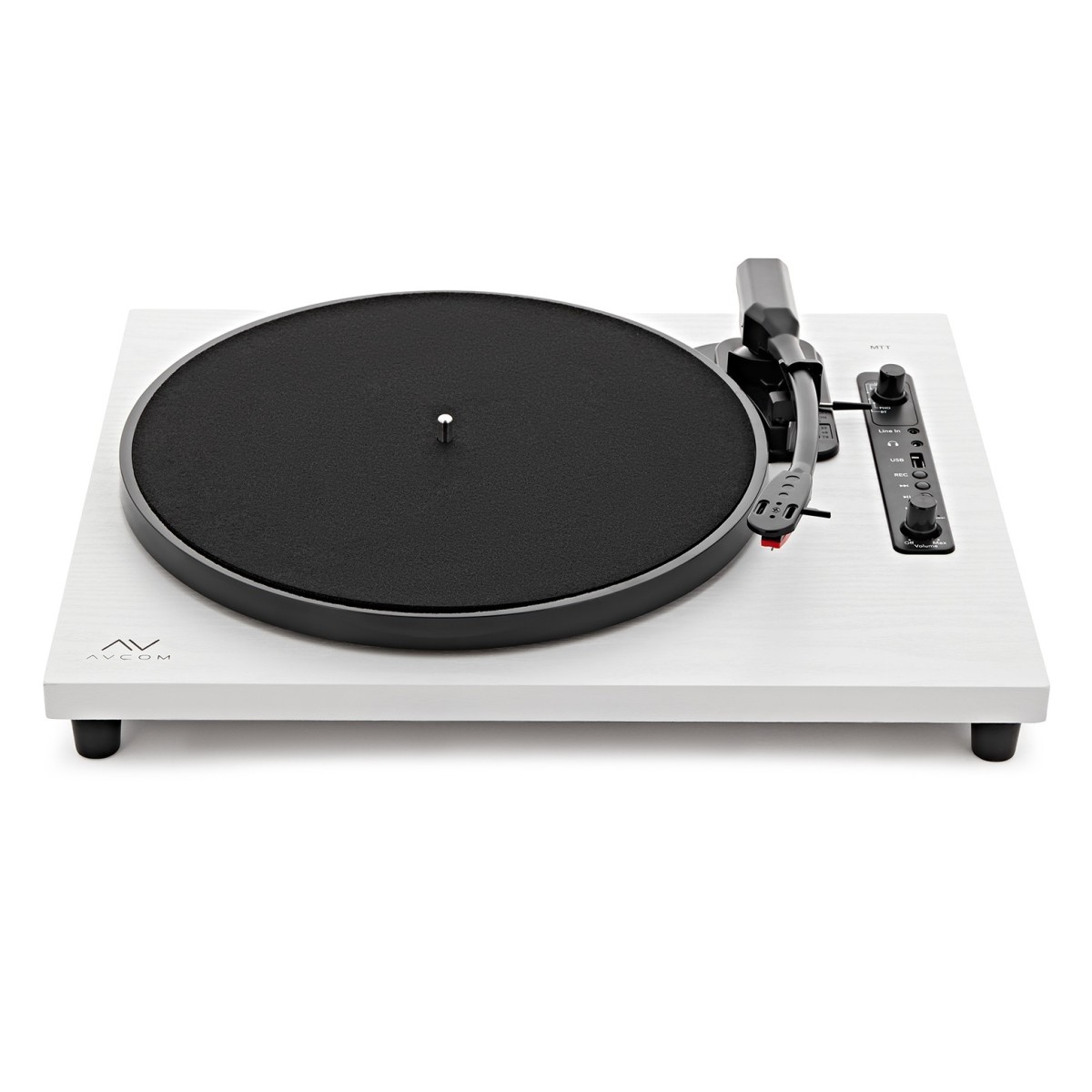 AVCOM Contemporary Turntable with Bluetooth, White