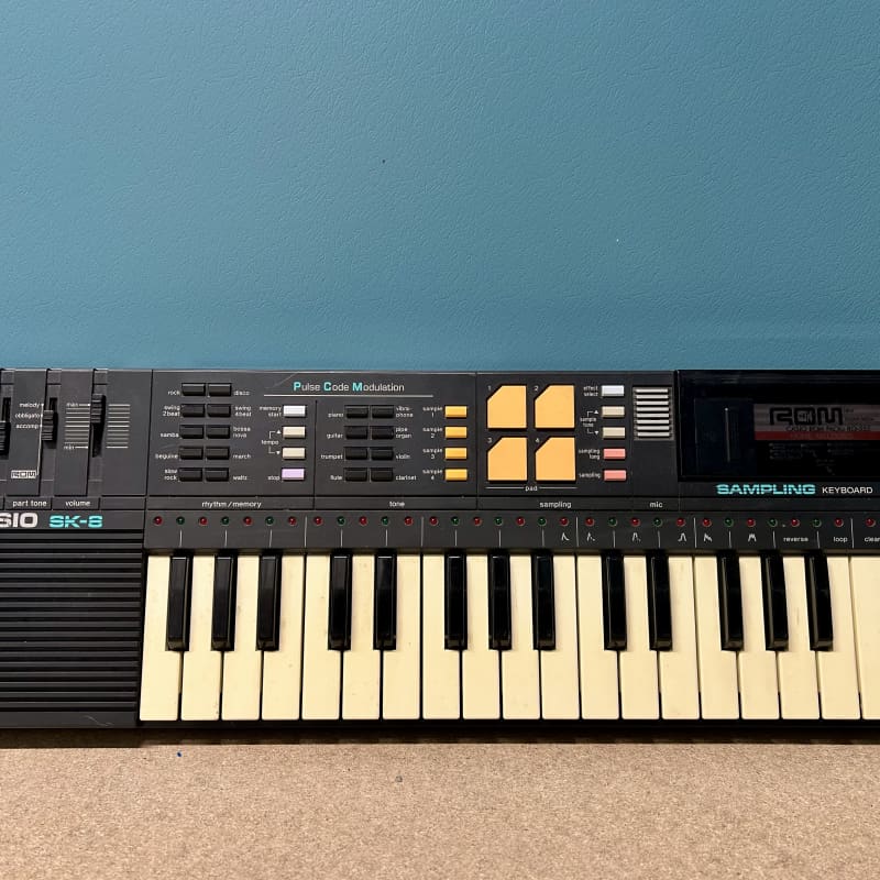 1980s Casio SK-8 32-Key Sampling Keyboard Black