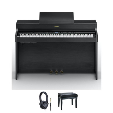 Roland HP702 Digital Piano in Black Bundle 1