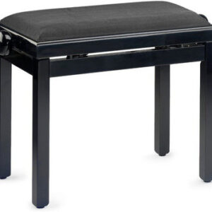Stagg Rise & Fall Piano Stool with Velvet Top in Polished Black