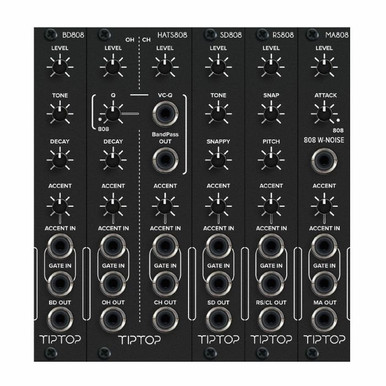 TipTop Audio 808 Bundle Black (MA808 / BD808 / SD808 / HATS808 / RS808)