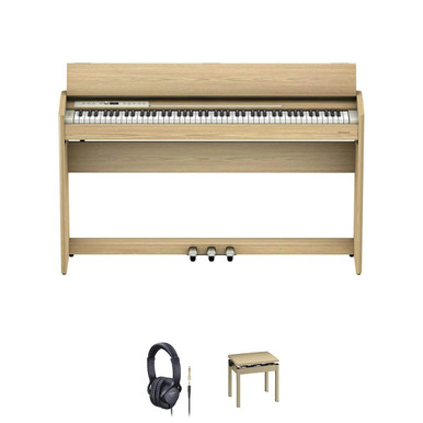 Roland F701 Digital Piano in Light Oak Bundle