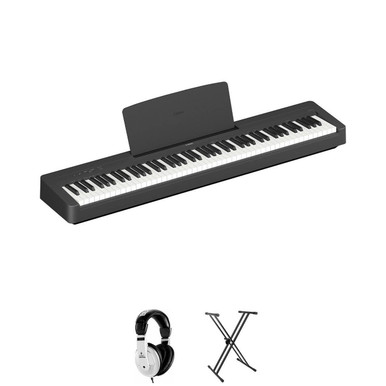 Yamaha P145 Digital Piano in Black Bundle 1