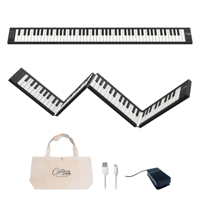 2025 Carry-on 88 Key Black Portable Folding Digital Piano By B...