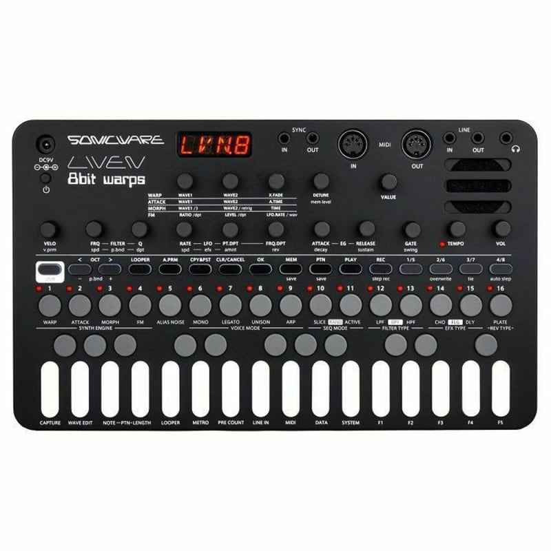 Sonicware Liven 8bit Warps 8-Bit Synthesiser & Groovebox S...