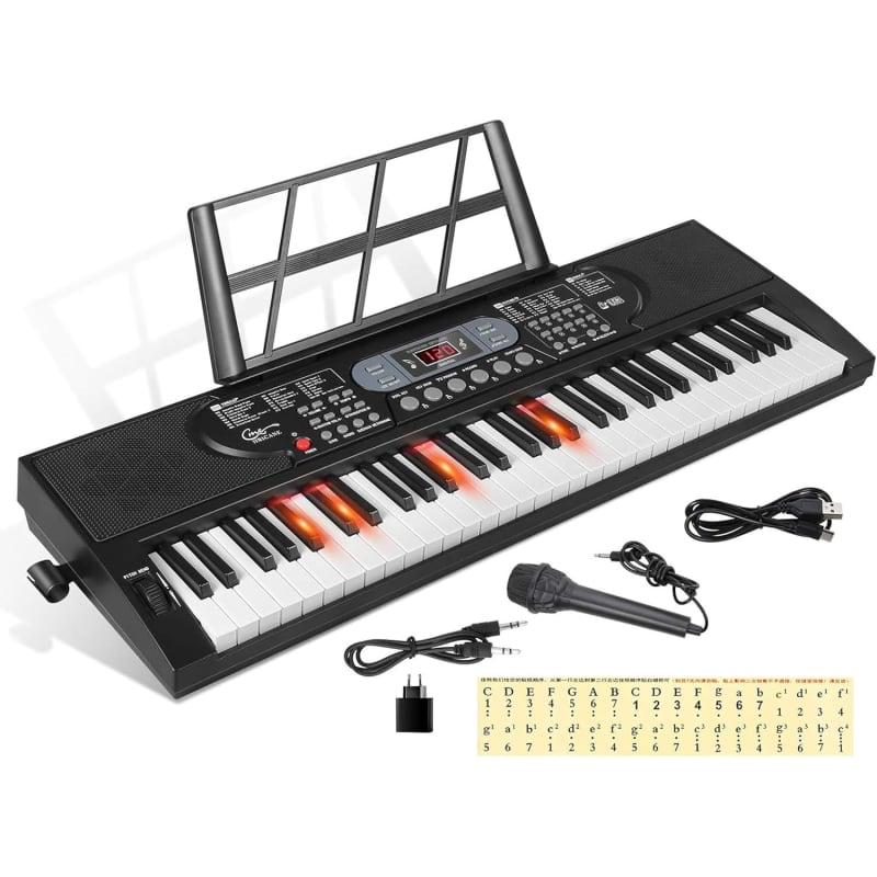 2025 Hricane 61 Keys Piano Keyboard With Microphone Piano Note...