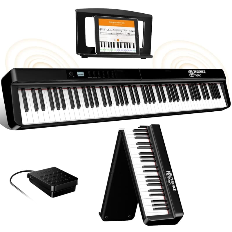 2025 TERENCE Foldable Digital Piano 88 Weighted Keys Full Size...