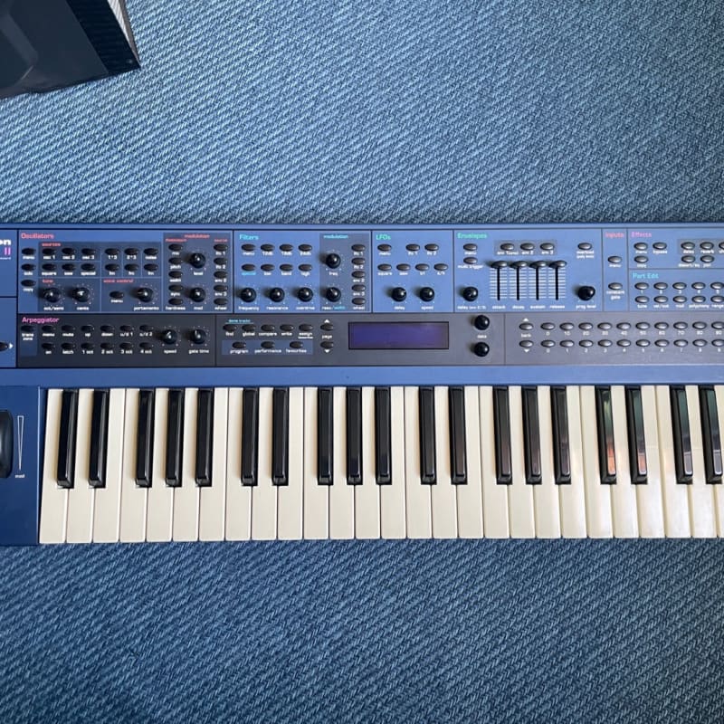 2004 Novation Nova II Keyboard 12-Voice Synthesizer Blue