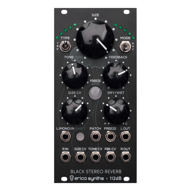 Erica Synths Erica Synths Black Stereo Reverb Eurorack Module ...