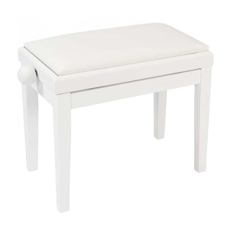 JHS Kinsman KPB03 Wooden Adjustable Height Piano Bench White S...