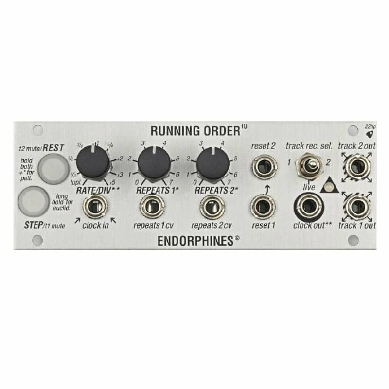 Endorphin.es 1U Running Order 2-Track Trigger Sequencer/Euclid...