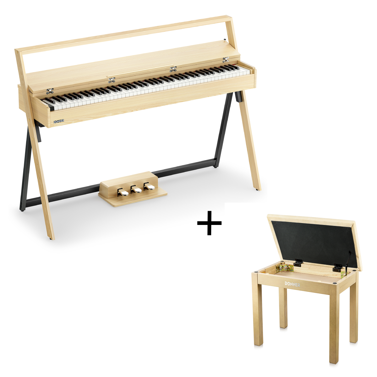 Donner OURA™ R300 Home Digital Piano - Light Wood / Pinao+Bench