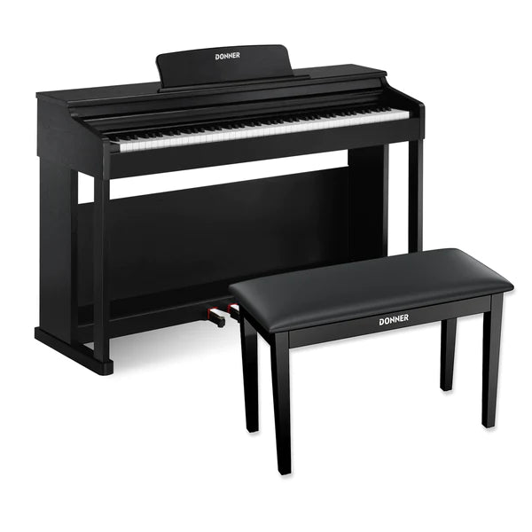 Donner DDP-100 Digital Piano - Black / Black Piano+Two-Seater Bench