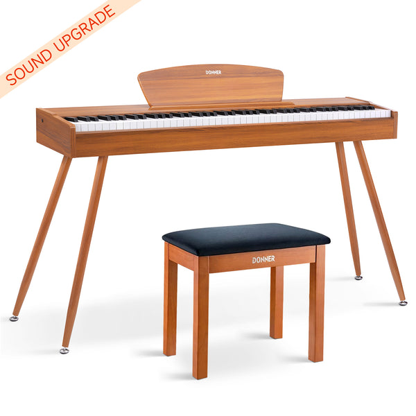 Donner DDP-80 Wooden Style Weighted Digital Piano - Natural Sound Upgrade / Piano & Wooden Bench
