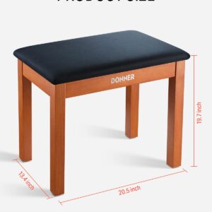 Donner Solid Wood Color Piano Bench - Image 4