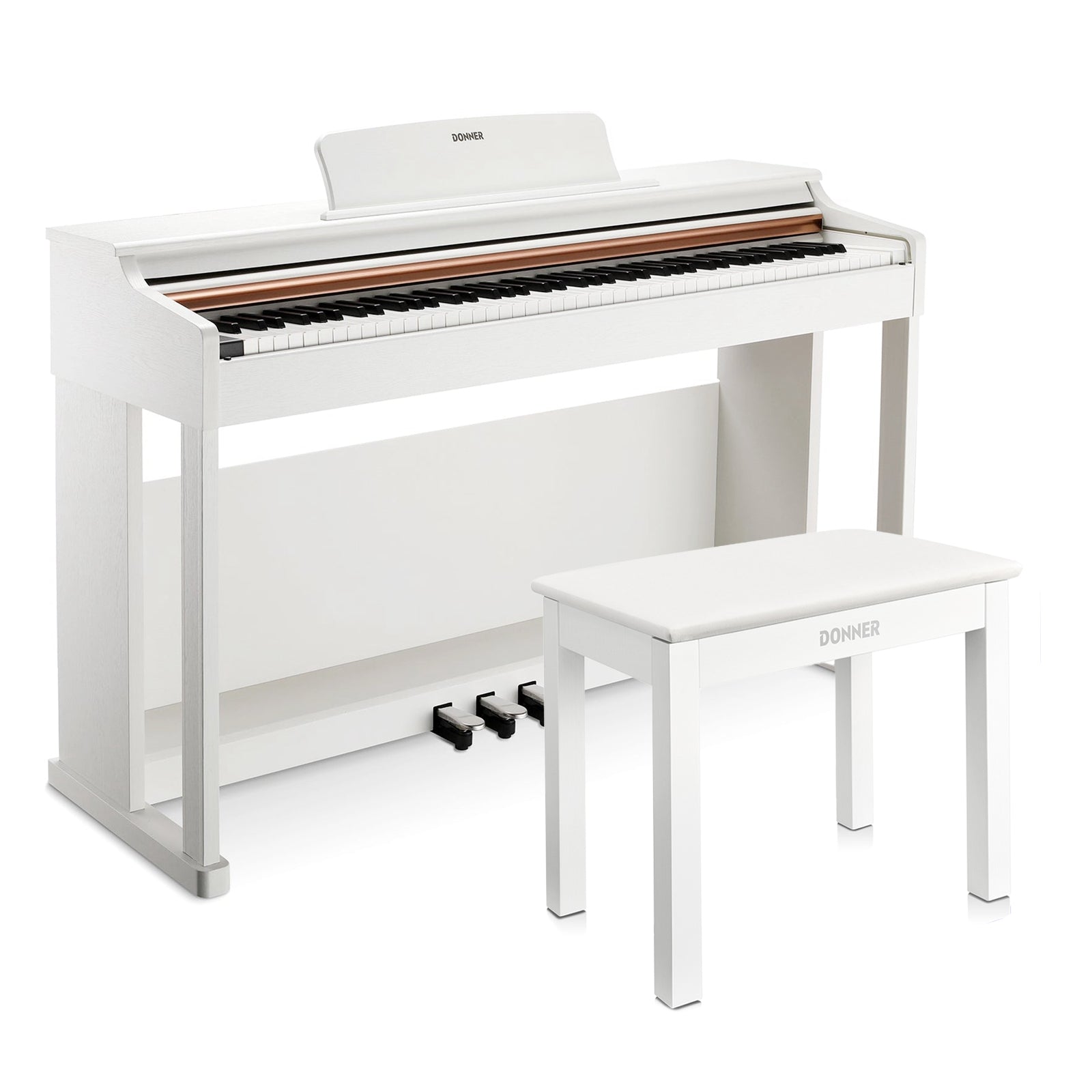 Donner DDP-100 Digital Piano - White / Piano+White Bench