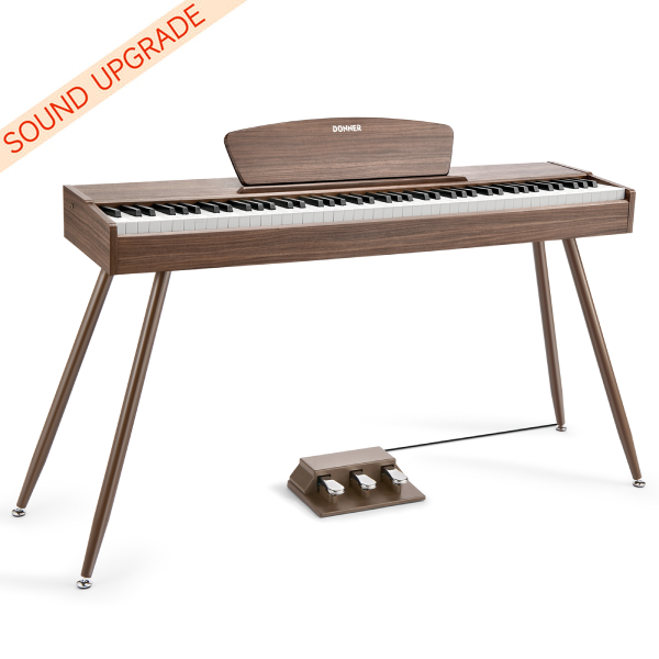 Donner DDP-80 Wooden Style Weighted Digital Piano - Walnut Sound Upgrade / Piano