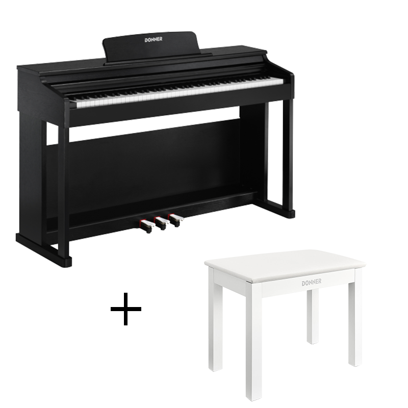 Donner DDP-100 Digital Piano - Black / Piano+White Bench