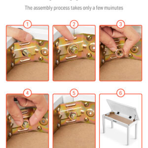 Donner Duet Piano Bench with Storage - Image 6