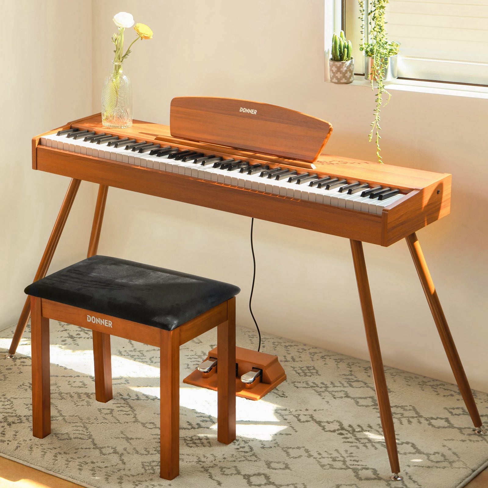 Donner DDP-80 Wooden Style Weighted Digital Piano - Image 2