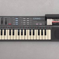 used 1980s Casio PT-87 32-Key Mini Synthesizer Black
