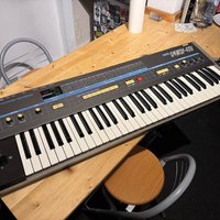 used 1980s Korg Poly-61M Polyphonic Synthesizer Gray