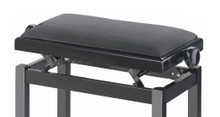 Stagg Rise & Fall Piano Stool with Velvet Top in Matt Black - Image 3
