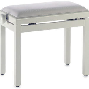 Stagg Rise & Fall Piano Stool with Velvet Top in Matt White - Image 2