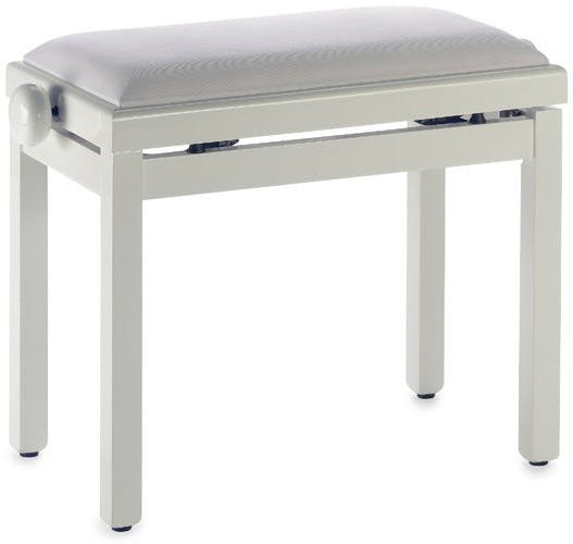 Stagg Rise & Fall Piano Stool with Velvet Top in Matt White