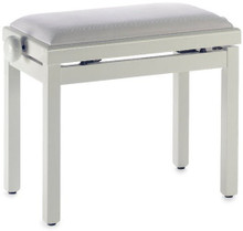 Stagg Rise & Fall Piano Stool with Velvet Top in Matt White - Image 4