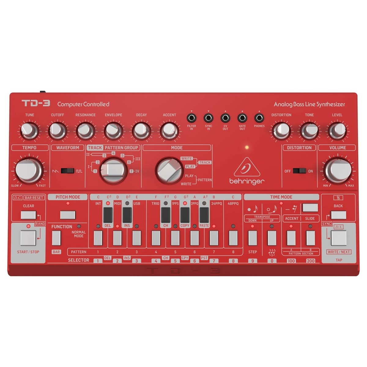 Behringer TD-3-RD Analog Bass Line Synthesizer Red