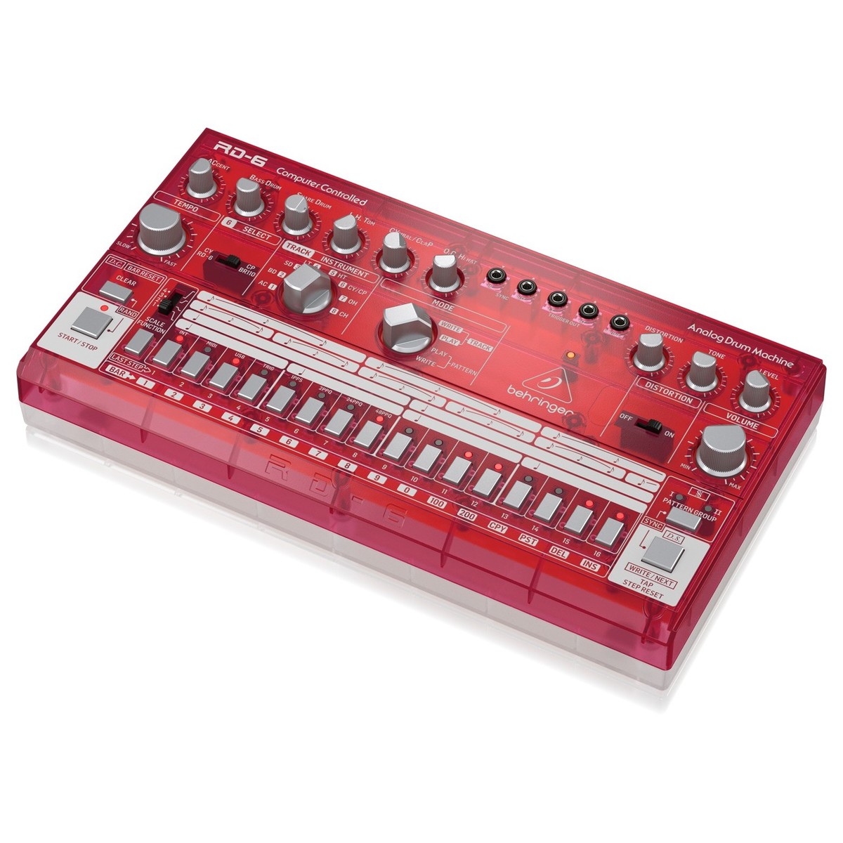 Behringer RD-6 Drum Machine Transparent Red - Image 3