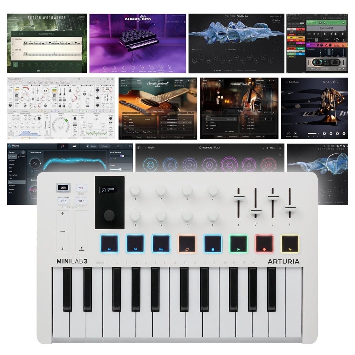 Arturia MiniLab 3 White With Komplete 15 Ultimate Upgrade for Komplete Select (Boxed)