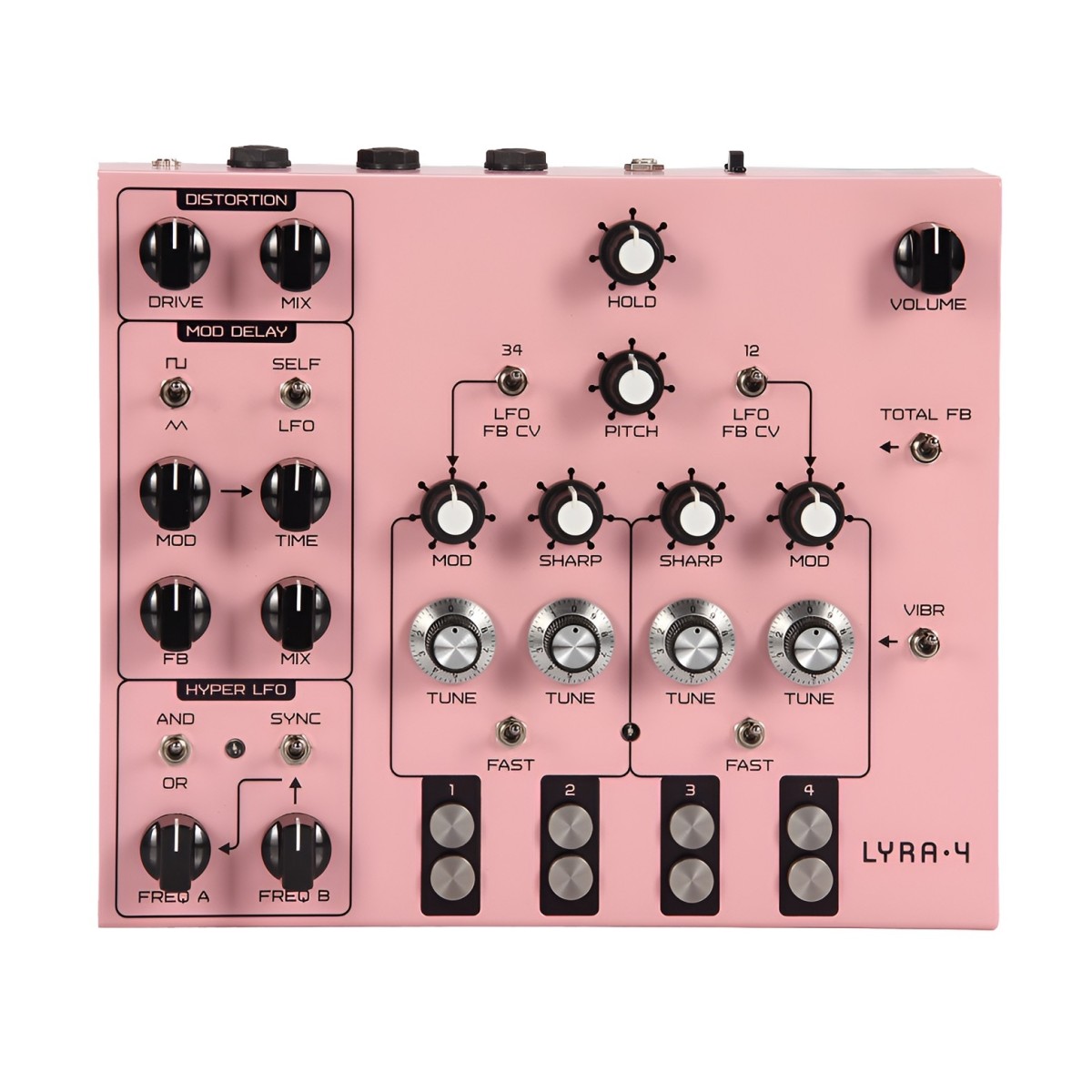 SOMA Laboratory Lyra-4 Analog Synthesizer Pink