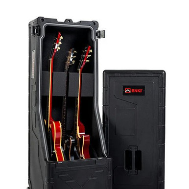 ENKI X-3 Electric Guitar Case for 3 Electric Guitars or 2 Acoustic Guitars in Black - Image 2